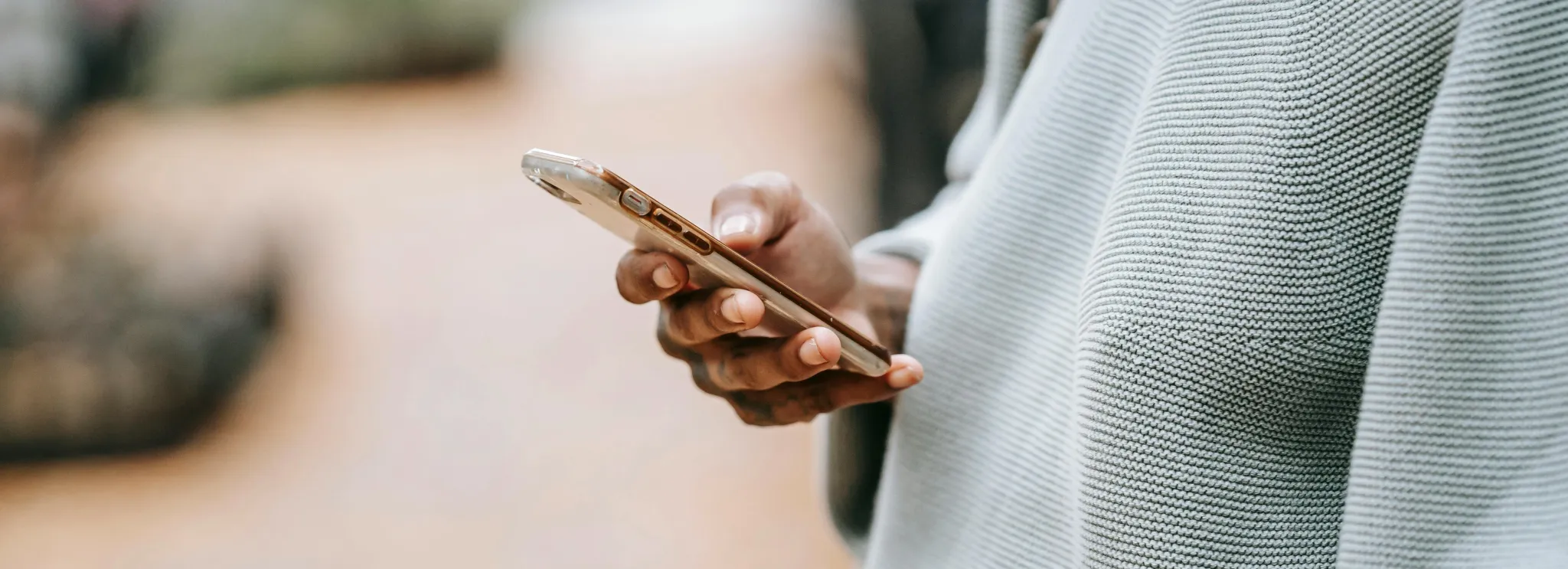Person holding smartphone.